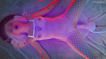 Hot Blonde In White Stockings Moans In A Puddle Of Cum While She Is Getting Orgasm With A Huge Cock