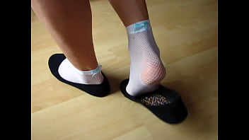 Black Leather Ballet Flats And Cute Socks, Shoeplay By Isabelle-sandrine