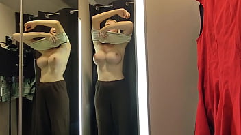 Try On Haul Transparent Clothes, Completely See-through Try On Haul At The Mall. Public Fetish