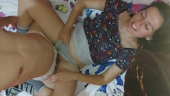 Stepsister Plays With Stepbrother' Big Dick And Makes Him Fuck Her Tight Pussy