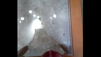 Cum on glass table - ren0037