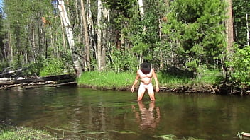 Bathing Naked In The Creek. - skinny-dipping-in-the-creek, bathing-naked-in-the-creek - Video 247475