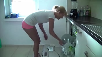 Mature German Blonde Sucks And Fucks In The Kitchen