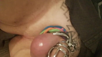 Cock Cage And Dildo Fuck