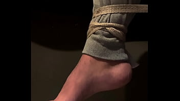 Chilean Gym Coach Man With His Tied Feet And Struggling