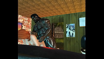 Huge Black Muscle Bull Fucks Redhead