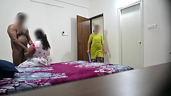 Blowjob And Hardcore Fucking With Wife While Maid Cleaning Room
