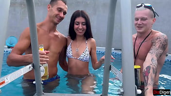 Crazy Gangbang Party By The Pool Rough Sex And Creampie