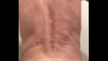 Slow Motion Muscle Roller Action Massage From Behind Nude And In Light Blue Underwear