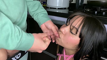 My Roommate Fuck Me Hard In The Kitchen, He Cumshot On My Cute Face