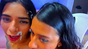 Horny Friends Give Quick Blowjobs Until He Cums On Their Faces