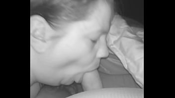 Chubby Brunette Sucking Cock