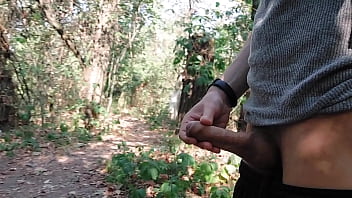 Nude Beach Public Cruising Failed, So Young Twink Had To Please A Dick In The Woods