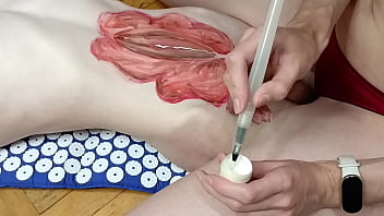 Domina Woman Jerking Cock And Painting