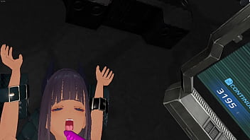 Vr |a Dark Woman Being Filled With Dildos