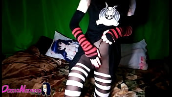 #10 - Watch Me Tease And Jerk Off In Black Dress And Stripe Tights