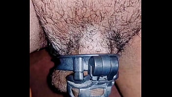 Shemale In Chastity Cage Piss While Walking Outdoor