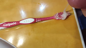 Cumshot On Mom' Toothbrush