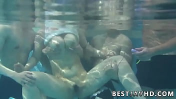 Suzuna Komiya, The Nastiest Asian Woman, Gives Fellatio By The Pool In The Greatest Japanese Group Fuck-a-thon Scene.