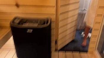 Risky Sex With A Stranger In A Sauna - blowjob, doggystyle, cowgirl, public, first-time, new, cumload, public-flashing, wet-pussy, female-p - Video 196120