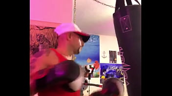 The Martial Artist Fit Porn Star Maxxx Loadz Working Out On Heavy Bag