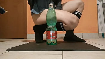 Very Big Bottle Of 28 Cm Of Circumference As Much As I Can In My Ass!