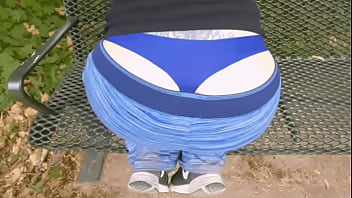 Milf Kittywife Bends Over Park Bench And Shows Wedgie