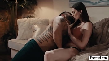 Trans Stepdaughter Bareback Fucks Her Fat Stepdad