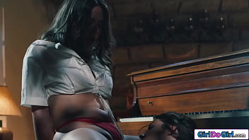 Lesbian Couple Licks Pussy On The Piano