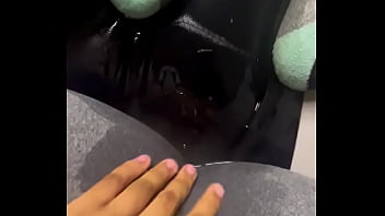 Squirting In Grey Leggings With Socks On Gushing Sounds