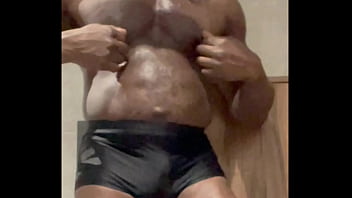 Sexy Black Muscle Dad Vibrating Sex Toy Wank