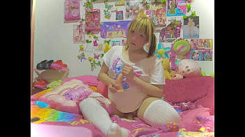 Trans First Time With Dildo!