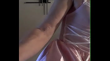 Satin Dale With His Dildo And New Pink Satin Lingerie