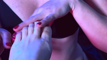 Hottie Babes Playing Footsies - Lesbian-licking-blonde-latina-sexy-pov-moaning-domination-fetish-pantyhose-feet-femdom-r