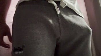 Mr Big Dick Uk Wears The Famous Grey Sweats And Pulls Out His Big White Cock