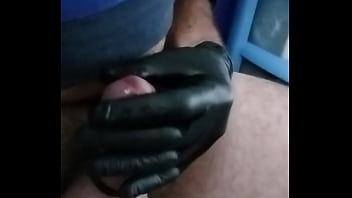 Wet Cock With Latex Glove