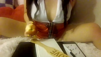 Slut Asian Teacher Eats Her Apple And Fucks You In Class