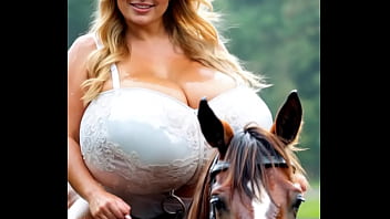Very Busty Cowgirl Riding (ai Generated)