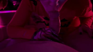 Trick Or Treat Blowjob - blonde, blowjob, handjob, masturbation, POV, mask, halloween, cum-in-mouth, step-sister, after-party - Video 146638