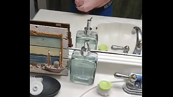 Cumming On Bathroom Sink