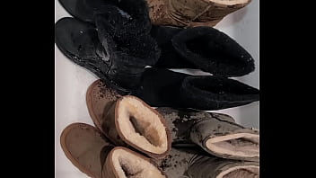 Hosing Down My Wife' Winter Boots