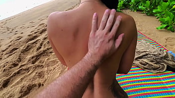 Secret Moment On The Beach: Stranger Peeks And Gets His Chance