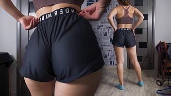 Pawg Milf Teasing Her Ass In Sports Under Armor Shorts
