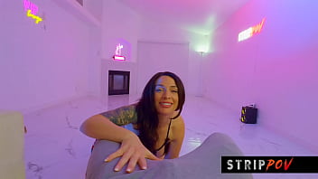 Strippov: Hot Brunette Performs The Sexiest Striptease And Lapdance With A Happy Ending