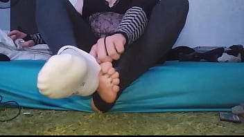 Close Up - Removing Shoes To Tease My Sissy Boyfeet