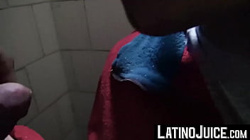Latinojuice.com - Nicolas _ Angel - Me And Kinky Nicolas Jerk Each Others Huge Cocks Inside The Public Bathroom