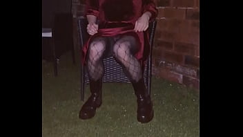 Outdoor Tight Bum In Dress And Pantyhose Tease