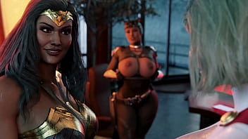 Super Threesome - Batgirl Vs Wonderwomen Vs Supergirl - Exclusive Rough Futanari 3d