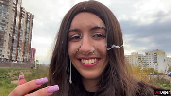 Guy Helped Me With Car And I Fuck Him In Gratitude And Get Huge Cum On My Face Cumwalk