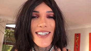 Hot Brunette Tgirl Solo Masturbation